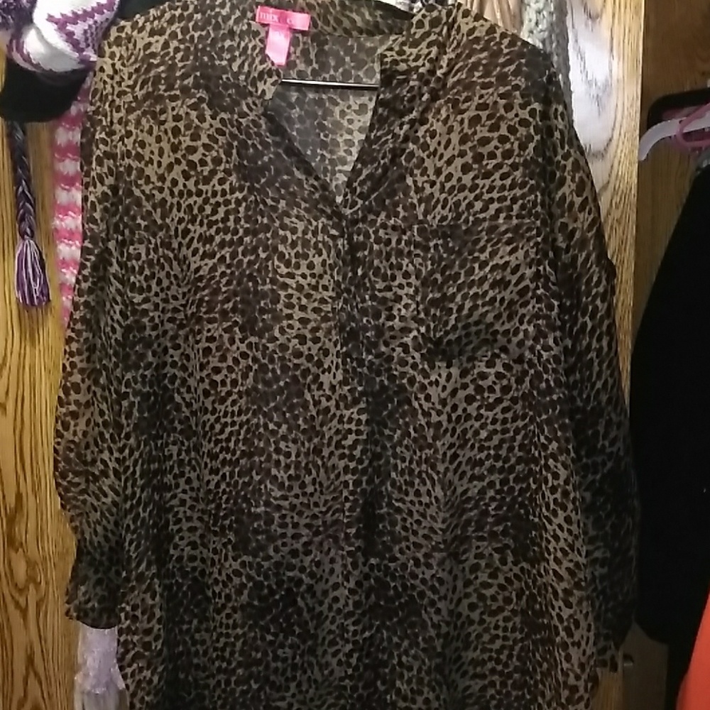Leopard Print Sheer top
